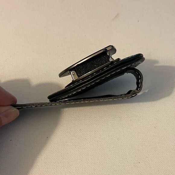 Jaguar Logo Sunglass Holder for Car Black PU Leather NWT - Picture 4 of 9